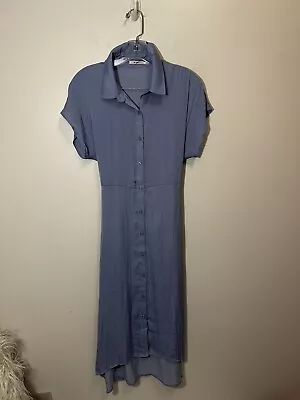 Francesca’s Mi Ami Shirt Dress Summer Button Front Dress Medium Cornflower Blue • $11.99