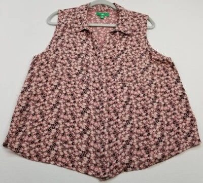 $12.79 • Buy Dip Tank Top Women’s Extra Large Multicolor Floral Sleeveless Pockets Button Up