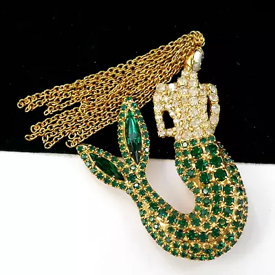 Rare Vintage 80's Dorothy Bauer Mermaid Rhinestone Pin Brooch • $250