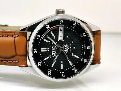 Automatic Citizen Vintage Call- 8200 Solid Back Day&Date Wrist Watch Black Dial • $40.99