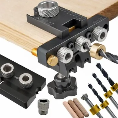 3In1 Dowelling Jig Precision Cam Master Kit Wood Hole Drilling Guide Woodworking • $78.95