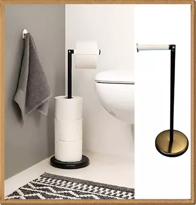 Toilet Roll Holder Bendable Free Standing New Black Colour Stainless Steel  • £13.70