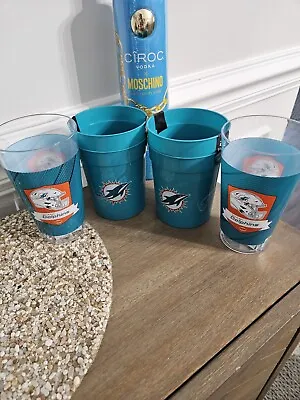 Miami DOLPHINS 6 PIECE CUP SET New With Tags 2-20oz Cups4-25oz Tumblers • $25.99