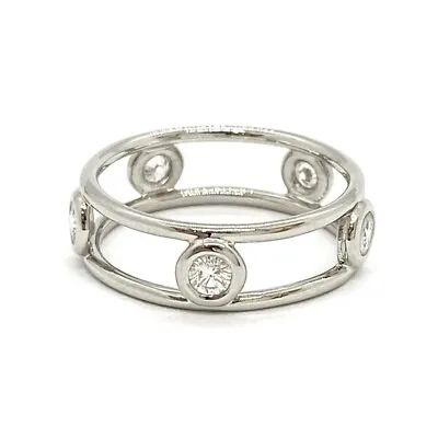 Tiffany & Co. Elsa Peretti Diamonds By The Yard Eternity Band Platinum Ring US 5 • $1299