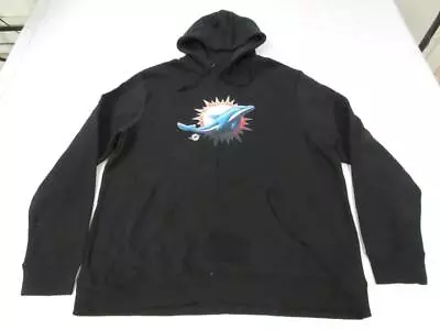 New Miami Dolphins Mens Size 2XL 2XLarge Black Hoodie • $25.19