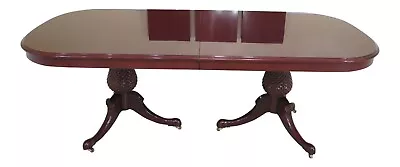 L47845EC: KINDEL Varney Collection Pineapple Base Mahogany Dining Room Table • $3495