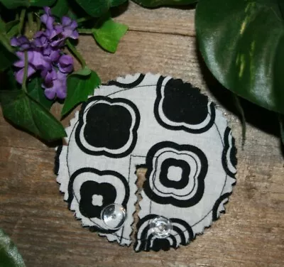 G-tube Pads Mic-key Button Feeding Tube Pads Button Cover: Black-white #2 • $2.25
