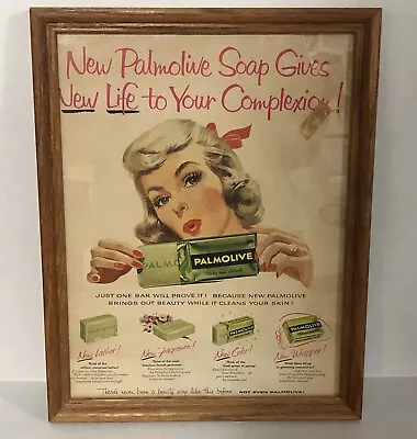 Vintage 1957 PALMOLIVE Beauty Soap Bathroom Art Décor Sept ‘57 McCall’s Print Ad • $12.80