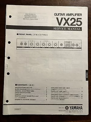 Yamaha VX25 Series 25 Guitar Amplifier Amp Service Manual Original Genuine OEM • £28.14