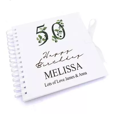 £15.49 • Buy Personalised 50th Birthday Green Leaf Design Gift Scrapbook Photo Album UV-873