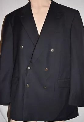 Jack Victor Montreal Sport Coat Mens 42L Long Black Blazer 100% Wool Jacket • $39.95