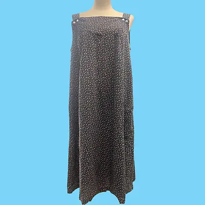 Vintage 70's Periwinkle Loungewear Boho Floral Cotton Summer Dress Size Large • $34.99