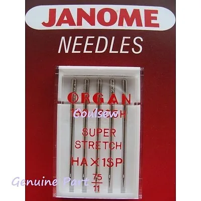 SEWING MACHINE NEEDLES JANOME OVERLOCK HA X 1SP 75/11 (ballpoint Stretch) HA-1SP • £5.40