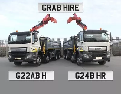 GRAB HIRE G22 ABH & G24 BHR Cherished Number Plate Reg Lorry Trailer Sand Paving • £2500