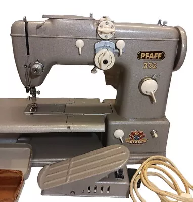 Pfaff 332 Automatic Dial-A-Stitch Sewing Machine Original Case Accessories RARE • $399.47