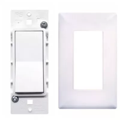 Pass & Seymour Mobile Home/RV White Self-Contained Rocker Switch W/Snap On Plate • $13.95