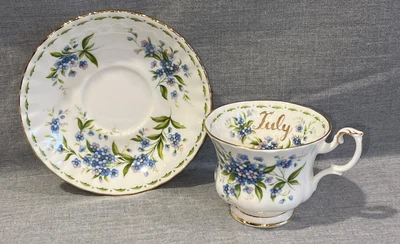 $20 • Buy Royal Albert Flower Of The Month  Tea Cup & Saucer  July  Forget Me Not