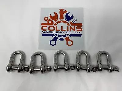 WLL3/4T 3/8  Heavy Duty Stainless Steel Screw Pin Anchor Shackle Lot Of 5 • $35.60