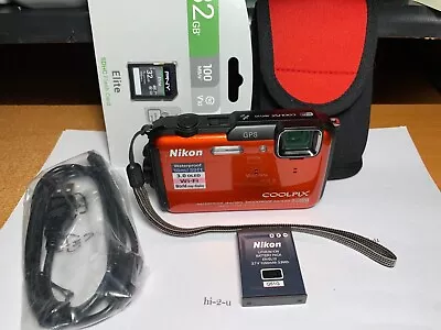 Nikon COOLPIX AW110 16.0MP Orange Waterproof Digital Camera + Few Extras (1964) • $114.95