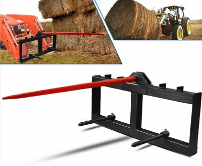 $368.99 • Buy 49  Hay Bale Spear Spike Skid Steer Round Bale Spear Mover Quick Attachment