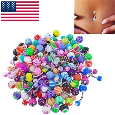 30 X MULTI-PACK OF MIXED STYLE BELLY BARS / NAVEL RINGS PIERCINGS Jewelery Gifts • $3.13