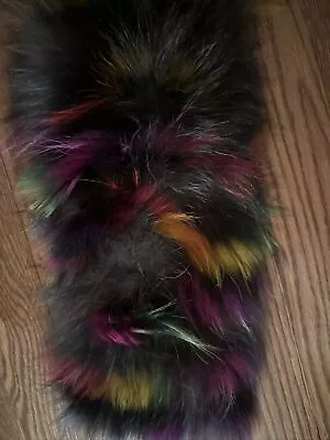 Multicolor Genuine Fox  Fur Collar/neck Wrap/scarf 28 X 9.5” New • $22