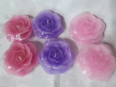 Home Interiors Rose Floating Candles Pink Mauve Lavender /Set Of 6/New/ Sealed • $17.99