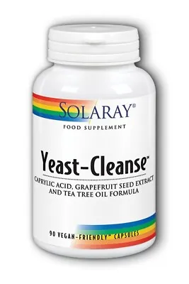 Solaray Yeast Cleanse 90 (Grapefruit Seed & Tea Tree) Candida • £19.95