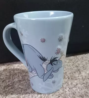 Disney Store Mug Highly Collectable Large Cup Winnie The Pooh Eeyore Blue Winter • £10