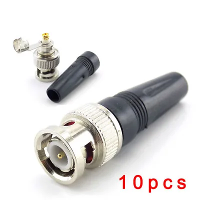 £3.59 • Buy 10X Bnc Male Plug Adapter Connector Twist-On Solderless CCTV Coaxial Rg59 Cable