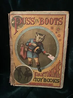 C.1882 McLoughlin Puss In Boots Pantomime Toy Book Antique Original Children • $60