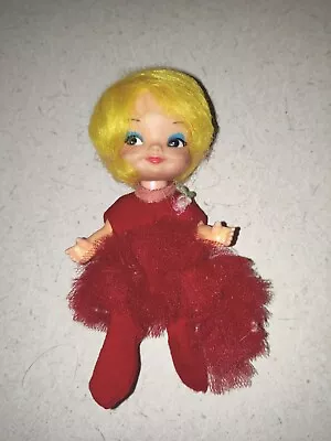 Vintage Finger Ding Betty Ballerina Doll Remco Yellow Hair Red Tutu • $6.95