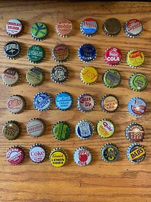 Vintage Soda Pop Bottle Caps Unused  Corkback Cork Lined 36 Total Coke Pepsi Etc • $11.99