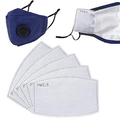 PM2.5 FILTER For Washable Reusable Cotton Face Mask Activated Carbon 2/5/10/20 • £2.29