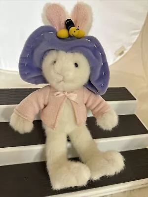 Mary Meyer Pink Purple Bunny Rabbit Easter 11” Plush Super Soft With Hat Bee • $12