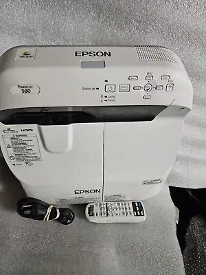 Epson PowerLite 580 XGA Ultra Short Throw HDMI Projector With Remote 1297 Hours  • $109.97