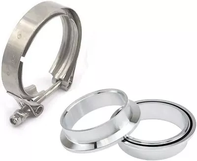 $25.37 • Buy 3.5  Inch 89mm V-Band Clamp Flanges Kit Male Female Flange Aluminum