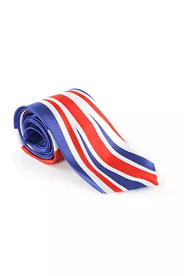Union Jack Tie Union Flag Tie British Flag Tie Coronation King Red White Blue Uk • £9.99