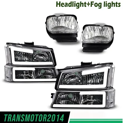 Fit For 03-06 Chevy Silverado Avalanche LED DRL Clear Headlights+Fog Lights New • $108.79