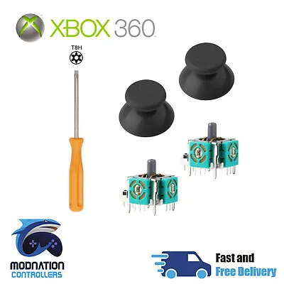 Xbox 360 Controller Repair Kit Screwdriver ThumbStick Analog Sticks Grips Black • £5.99