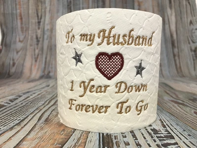 £10.50 • Buy Novelty Embroidered Toilet Roll, Fun Gift Idea, 1st Wedding Anniversary, ‘paper’
