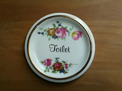 £10 • Buy Regency English Bone China, Toilet Sign, Floral Design, Made In England
