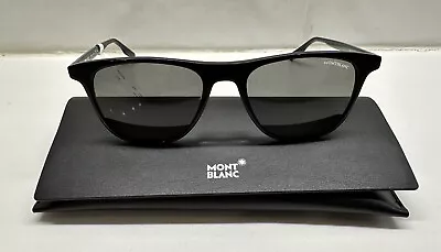 NEW Montblanc MB0150S Mens Sunglasses Black Frame Gray Lenses FREE Shipping • $139.99