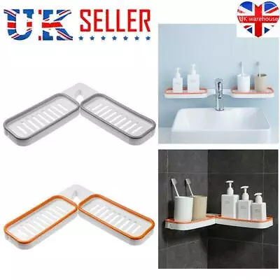 £5.98 • Buy Adhesive Kitchen Caddy Rack Bathroom Wall Mounted Suction Shower Shelf Storage