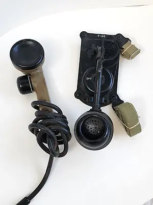 WWII Korean War Signal Corps Field Radio Military Army T-26 Chest Microphone T17 • $69.95