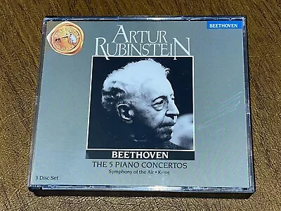 Rubinstein & Krips-beethoven:5 Piano Concertos/orig Rca Gold Seal 3cd-us No Ifpi • $1.99