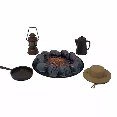 Vintage Marx Johnny West  Accessories Campfire Coffee Pot Pan Lantern Hat • $32.99