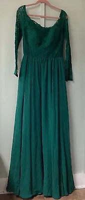 MORI LEE MADELINE GARDNER Size 12 LACE  BALL Gown Bridesmaid DRESS Green • $79.99