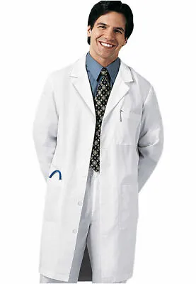 Brand New Men's Five Button Front Lab Coat - White Size 36-54 • $18.99