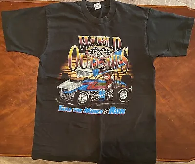 Vintage 1990’s World Of Outlaws Sprint Car Racing Shirt Large • $19.99